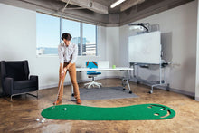 Load image into Gallery viewer, Man putting on PUTT-A-BOUT Par 3 Putting Green in office setting