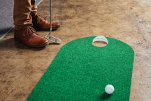 Load image into Gallery viewer, Close-up view of hole and cup on PUTT-A-BOUT Par 1 &quot;360&quot; Putting Mat
